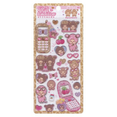 Japan Monchhichi Heisei Happy Phone Sticker - Monchhichi-chan & Monchhichi-kun : Leopard