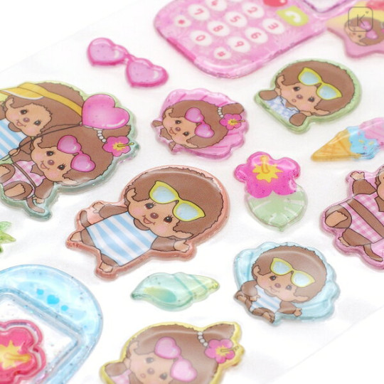 Japan Monchhichi Heisei Happy Phone Sticker - Monchhichi-chan & Monchhichi-kun : Summer - 2