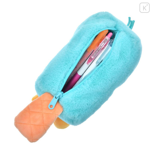 Japan Disney Store Fluffy Plush Pen Case - Perry the Platypus : Phineas and Ferb - 5