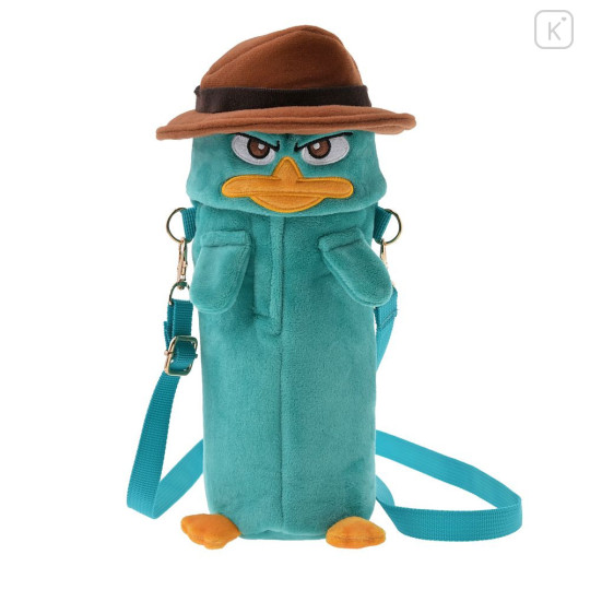 Japan Disney Store Water Bottle Holder with Shoulder Strap - Perry the Platypus : Phineas and Ferb Agent P - 1