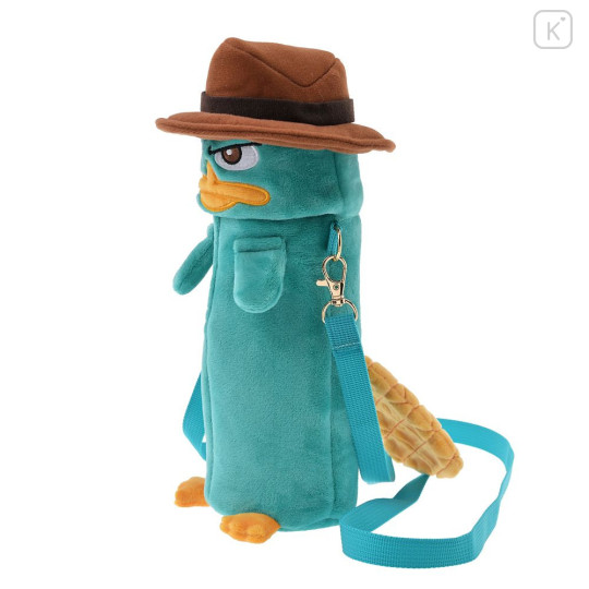 Japan Disney Store Water Bottle Holder with Shoulder Strap - Perry the Platypus : Phineas and Ferb Agent P - 2