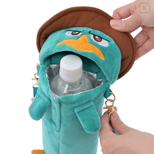 Japan Disney Store Water Bottle Holder with Shoulder Strap - Perry the Platypus : Phineas and Ferb Agent P - 4