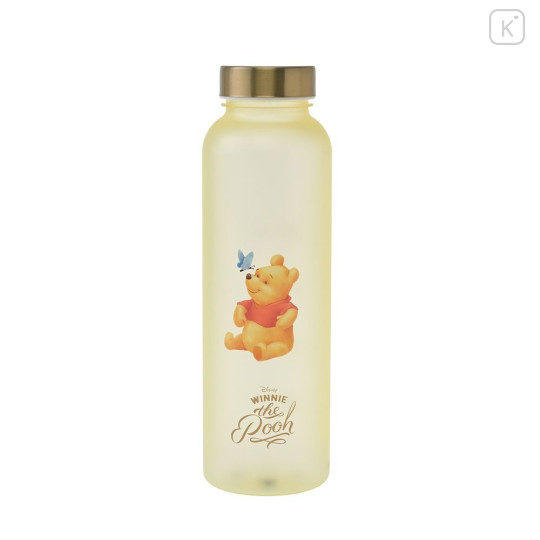 Japan Disney Store Water Bottle 590ml - Pooh : Butterfly Yellow - 1