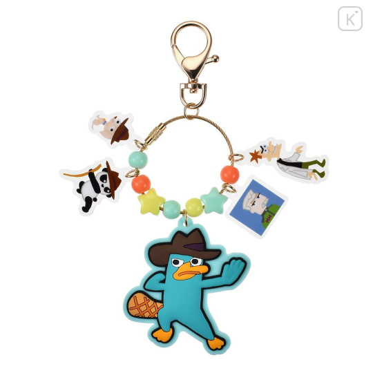 Japan Disney Store Wire Key Ring Charm Keychain - Perry the Platypus : Phineas and Ferb Agent P - 1
