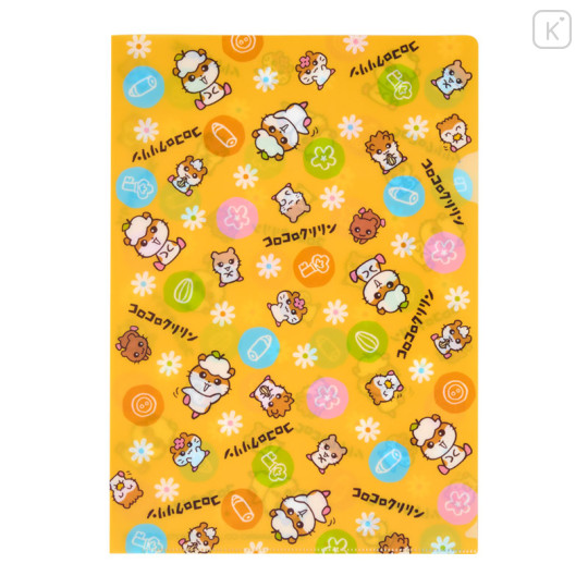 Japan Sanrio A4 Clear Folder - Corocorokuririn : The Whole Family Gather Orange - 1