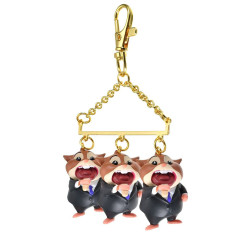 Japan Disney Store Swaying Keychain - Zootopia : Phineas and Ferb Lemming Businessman Figure