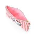 Japan Sanrio Flat Pouch - Hello Kitty & Tiny Chum : Grid Red - 3