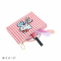 Japan Sanrio Flat Pouch - Hello Kitty & Tiny Chum : Grid Red - 4