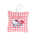 Japan Sanrio Tetemo Eco Bag - Hello Kitty & Tiny Chum : Grid Red - 3