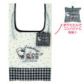 Japan Sanrio Tetemo Eco Bag - Hello Kitty & Tiny Chum : Grid Black - 1