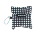 Japan Sanrio Tetemo Eco Bag - Hello Kitty & Tiny Chum : Grid Black - 4