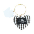 Japan Sanrio Cushion Key Charm - Hello Kitty & Tiny Chum : Grid Black - 2