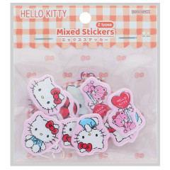 Japan Sanrio Mixed Stickers - Hello Kitty & Tiny Chum : Grid Red