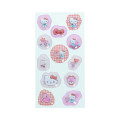 Japan Sanrio Puffy Dome Sticker - Hello Kitty & Tiny Chum : Grid Red - 3