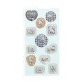 Japan Sanrio Puffy Dome Sticker - Hello Kitty & Tiny Chum : Grid Black - 3