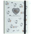 Japan Sanrio 5 Pockets A4 Clear File with Elastic Band - Hello Kitty & Tiny Chum : Grid Black - 1