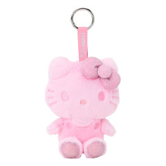 Japan Sanrio Fluffy Glitter Mascot Holder - Hello Kitty : Pink