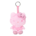 Japan Sanrio Fluffy Glitter Mascot Holder - Hello Kitty : Pink - 1
