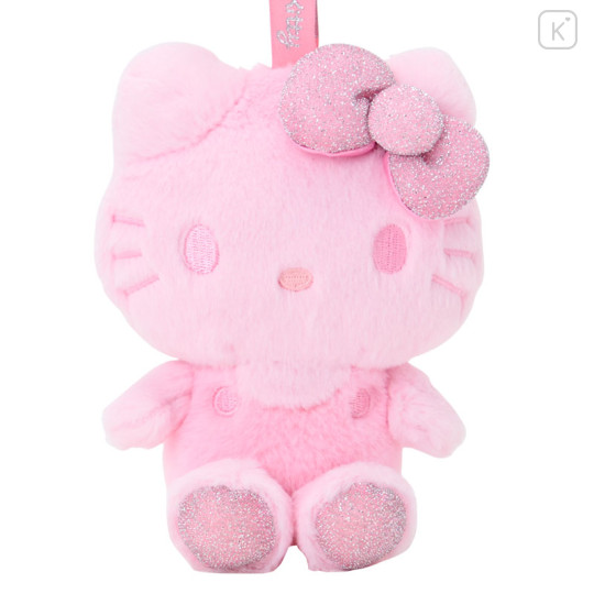 Japan Sanrio Fluffy Glitter Mascot Holder - Hello Kitty : Pink - 2