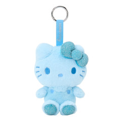 Japan Sanrio Fluffy Glitter Mascot Holder - Hello Kitty : Blue