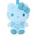 Japan Sanrio Fluffy Glitter Mascot Holder - Hello Kitty : Blue - 2