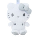 Japan Sanrio Fluffy Glitter Mascot Holder - Hello Kitty : White - 2