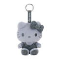 Japan Sanrio Fluffy Glitter Mascot Holder - Hello Kitty : Gray - 1