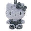 Japan Sanrio Fluffy Glitter Mascot Holder - Hello Kitty : Gray - 2