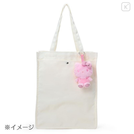 Japan Sanrio Fluffy Glitter Mascot Holder - Hello Kitty : Black - 4