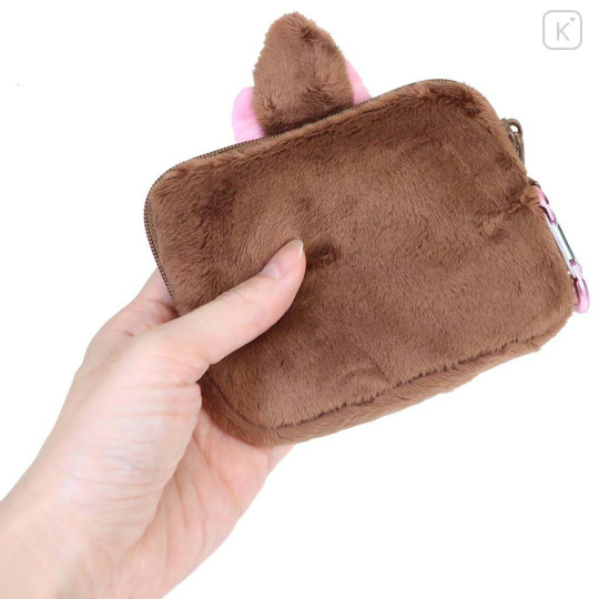 Japan Monchhichi Plush Pass Case Card Holder Pouch - Monchhichi-chan : Face - 2