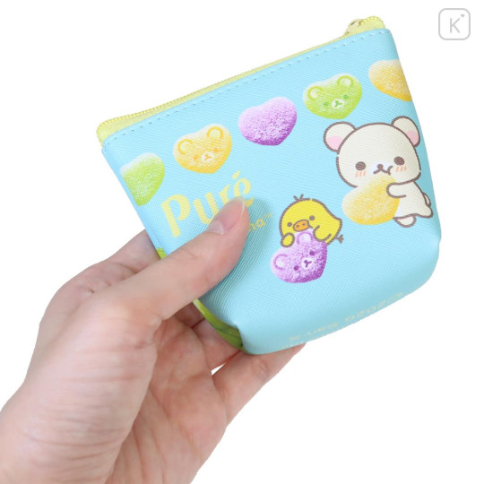 Japan San-X Triangular Mini Pouch - Rilakkuma : Pure Gummy Grape Blue - 2
