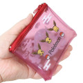 Japan Pokemon Mini Clear Flat Pouch - Eevee : Japanese Plum Blossom Red - 2