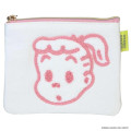 Japan Osamu Goods Mini Embroidery Flat Pouch - Jill White Pink - 1