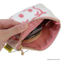 Japan Osamu Goods Mini Embroidery Flat Pouch - Jill White Pink - 3