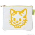 Japan Osamu Goods Mini Embroidery Flat Pouch - Cat Smile - 1