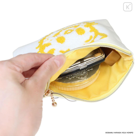 Japan Osamu Goods Mini Embroidery Flat Pouch - Cat Smile - 3