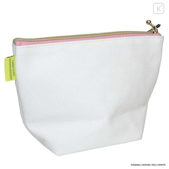 Japan Osamu Goods Embroidery Cosmetic Pouch - Jill White Pink - 2