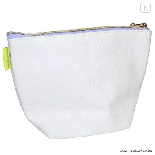Japan Osamu Goods Embroidery Cosmetic Pouch - Crying Girl White Purple - 2
