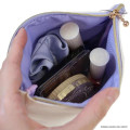 Japan Osamu Goods Embroidery Cosmetic Pouch - Crying Girl White Purple - 3