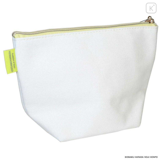 Japan Osamu Goods Embroidery Cosmetic Pouch - Cat White Yellow - 2