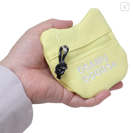 Japan Osamu Goods Face-Shaped Mini Pouch - Cat Yellow - 2