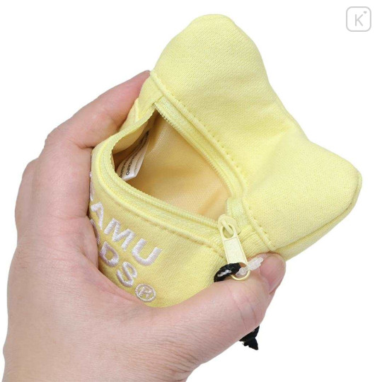 Japan Osamu Goods Face-Shaped Mini Pouch - Cat Yellow - 3