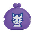 Japan Osamu Goods Pochi Silicone Mini Accessory Clasp Pouch - Cat Purple - 1