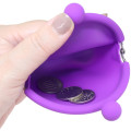 Japan Osamu Goods Pochi Silicone Mini Accessory Clasp Pouch - Cat Purple - 3