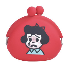 Japan Osamu Goods Pochi Silicone Mini Accessory Clasp Pouch - Crying Girl Betty Red