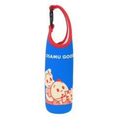 Japan Osamu Goods Plastic Bottle Holder Carrier - Girl Jill & Cat Blue