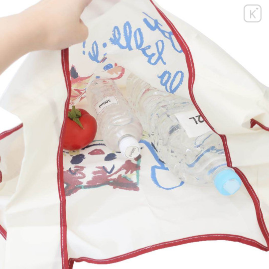 Japan Osamu Goods Eco Shopping Bag With Pocket - Sketching Ivory - 3