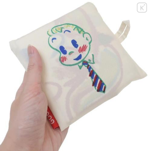 Japan Osamu Goods Eco Shopping Bag With Pocket - Sketching Ivory - 4