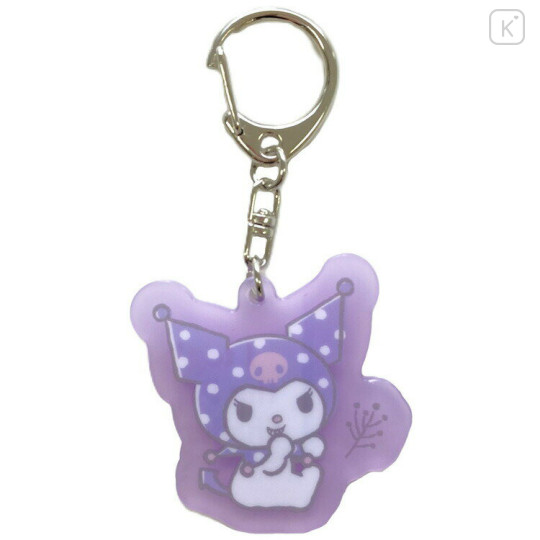 Japan Sanrio Glow-in-the-Dark Luminous Acrylic Keychain - Kuromi : Playing in the field - 1