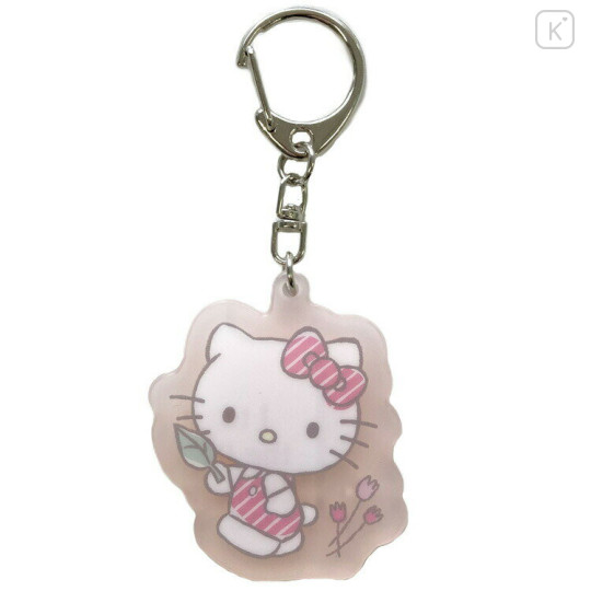 Japan Sanrio Glow-in-the-Dark Luminous Acrylic Keychain - Hello Kitty : Playing in the field - 1